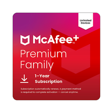 McAfee+ Premium Family – Unlimited Devices, 1-Year Subscription