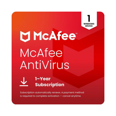 McAfee AntiVirus 2026 – 1 Device, 1-Year Subscription