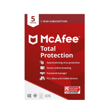 McAfee Total Protection – 5 Devices, 1-Year Subscription